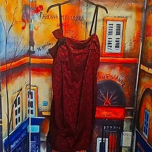 Torrid 24 Coctail Dress very pretty satin look blend with accents Zip Back